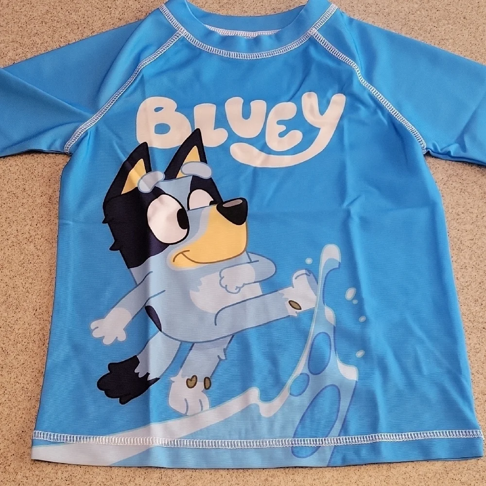 Bluey Rashguard & Trunks 2 Piece Set UPF 50+ Size 4/5 New With Tags